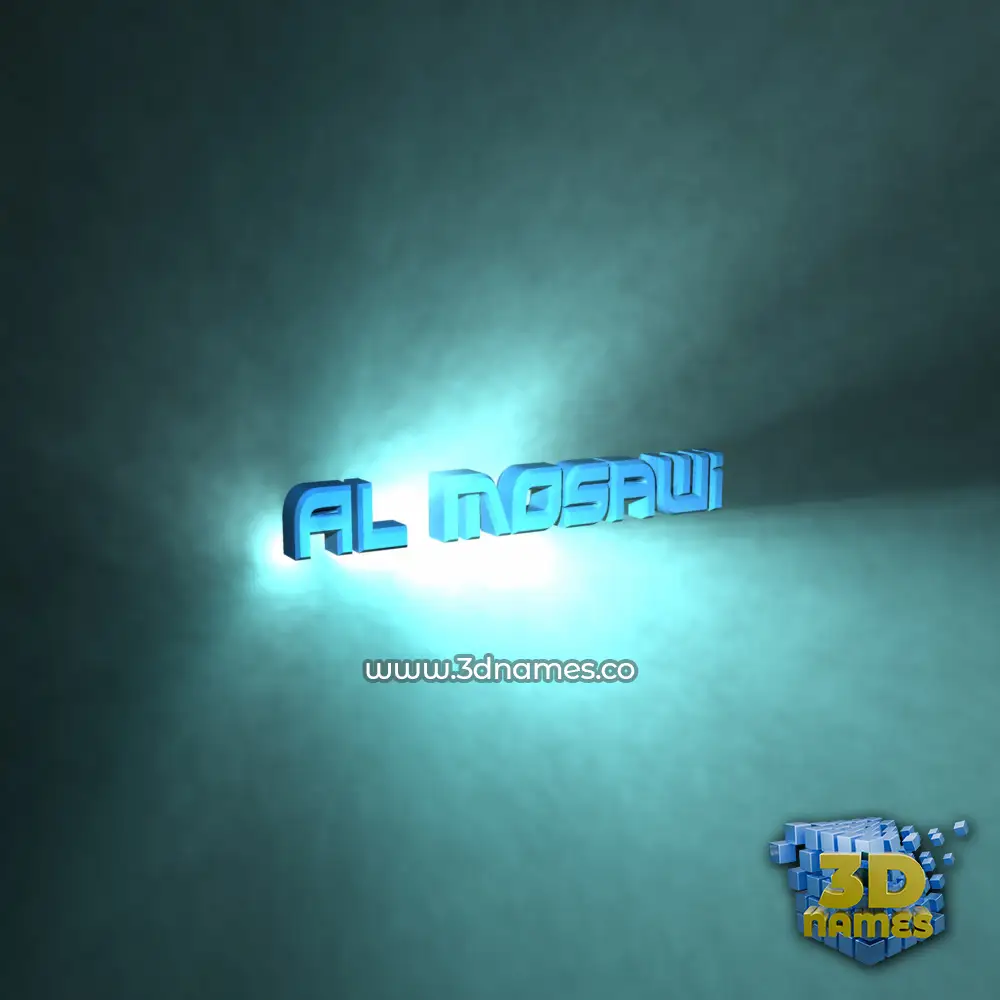 al mosawi in Light Shine style - 3D name wallpaper