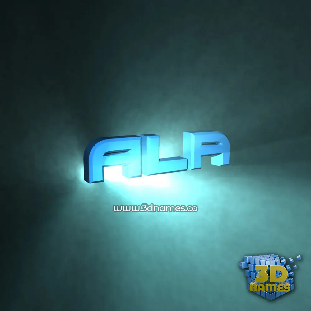 ala in Light Shine style - 3D name wallpaper