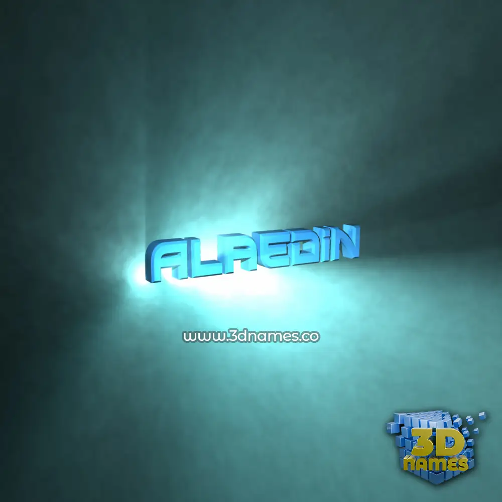 alaedin in Light Shine style - 3D name wallpaper