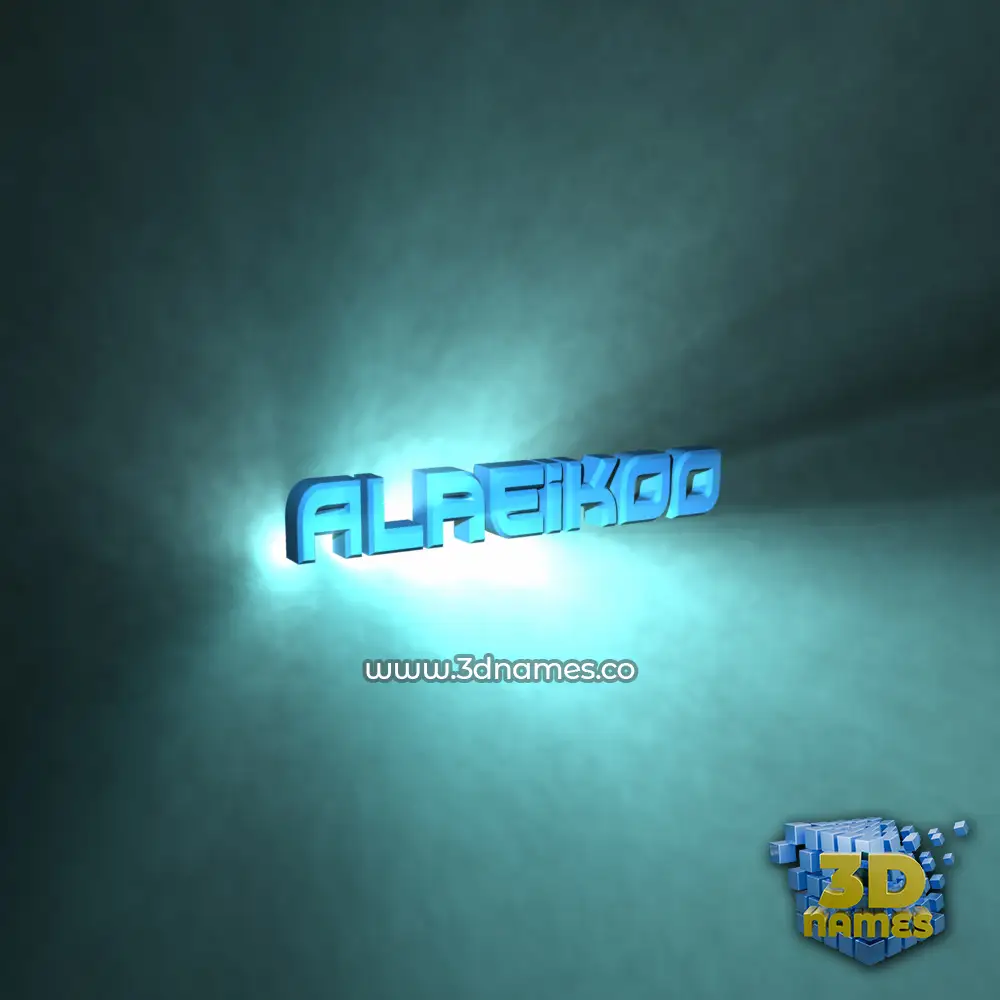 alaeikoo in Light Shine style - 3D name wallpaper