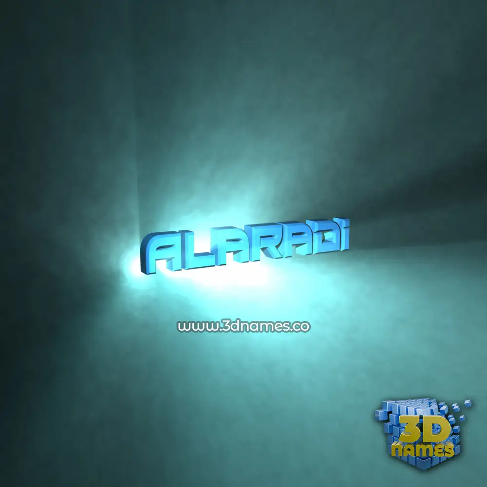 alaradi in Light Shine style - 3D name wallpaper
