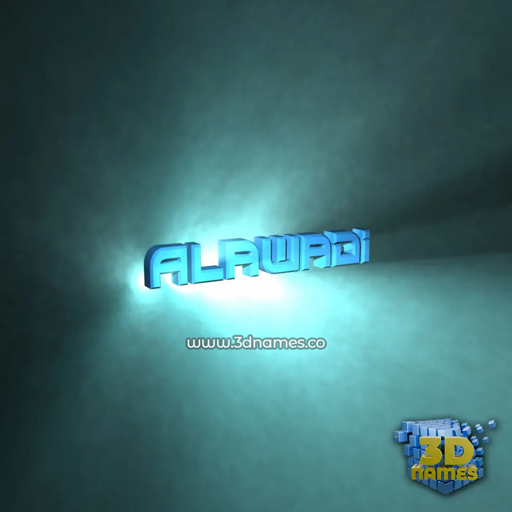 alawadi in Light Shine style - 3D name wallpaper