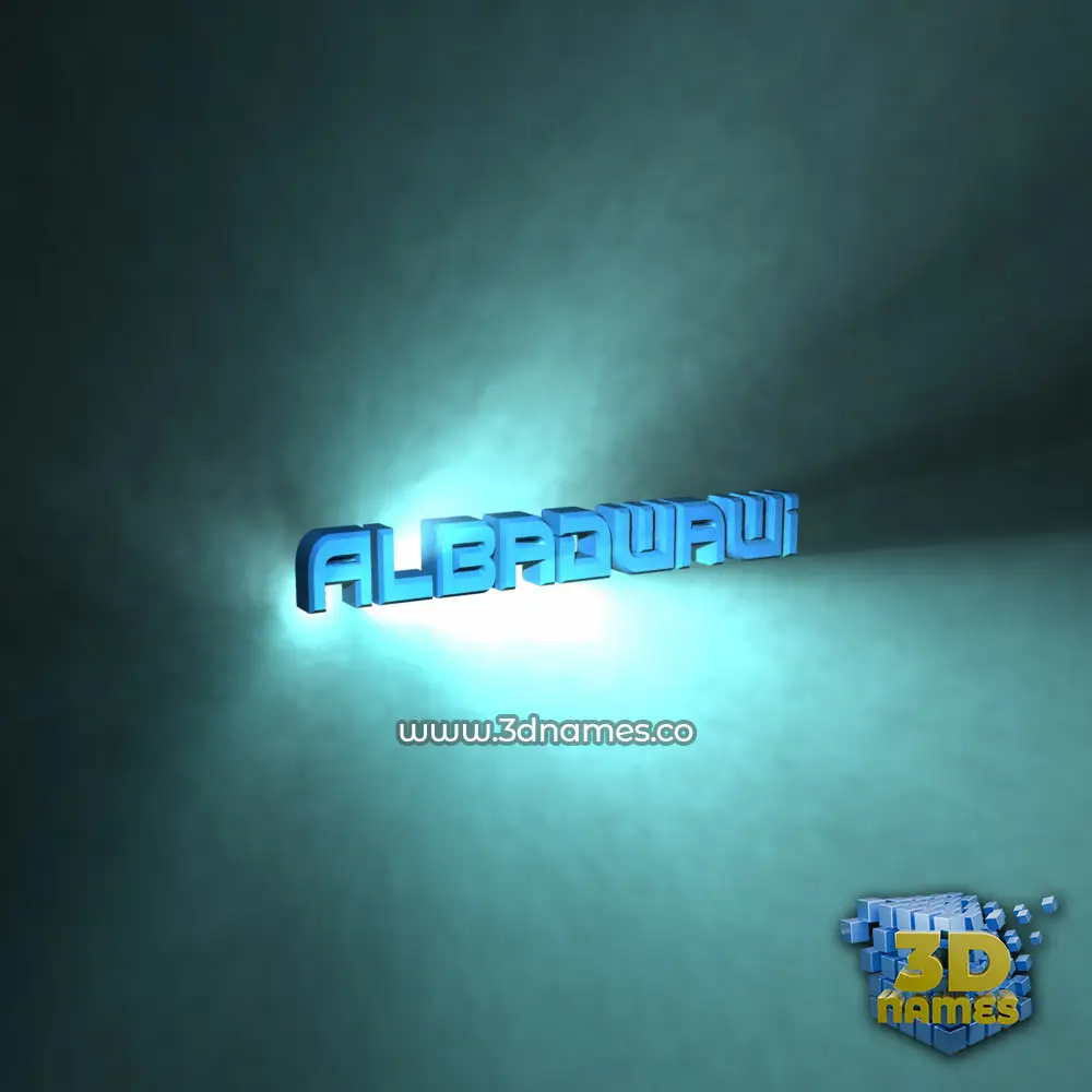 albadwawi in Light Shine style - 3D name wallpaper