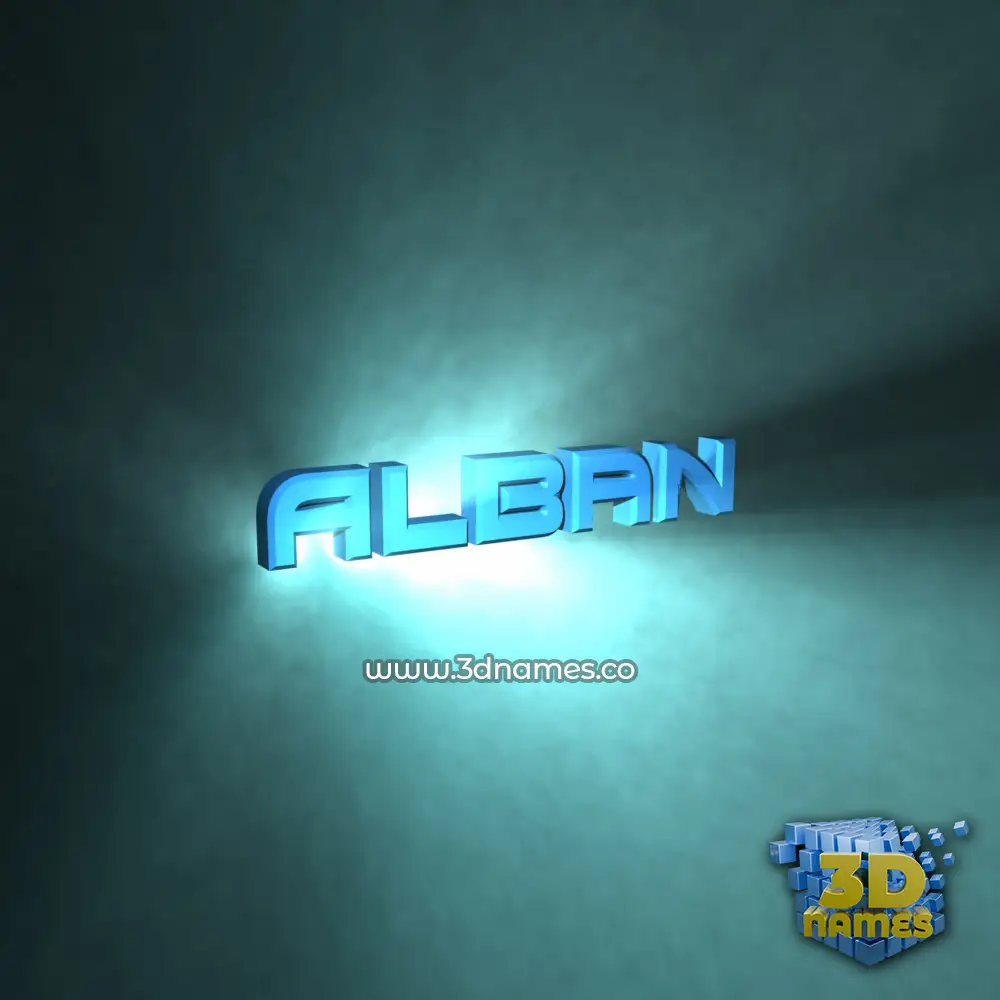 alban in Light Shine style - 3D name wallpaper
