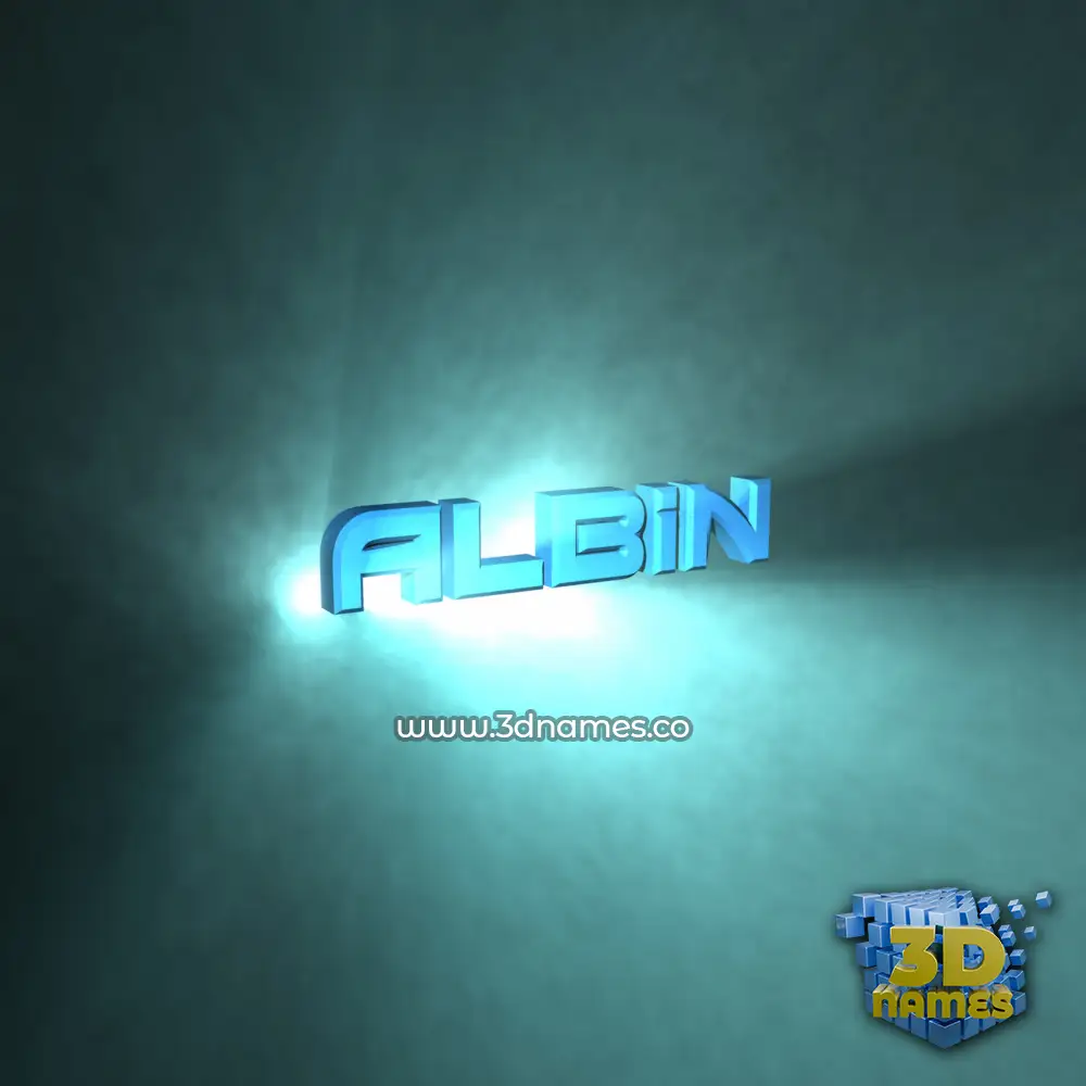 albin in Light Shine style - 3D name wallpaper