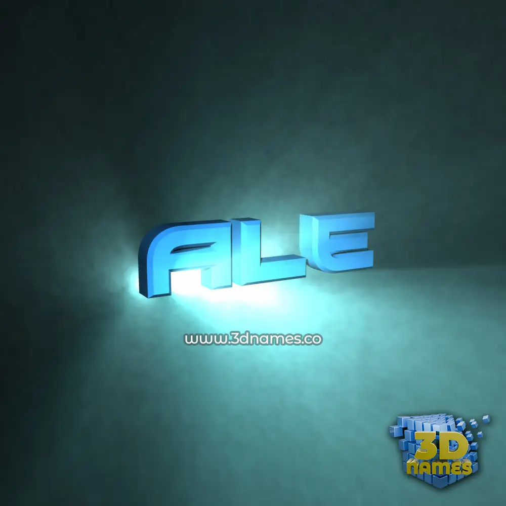 ale in Light Shine style - 3D name wallpaper