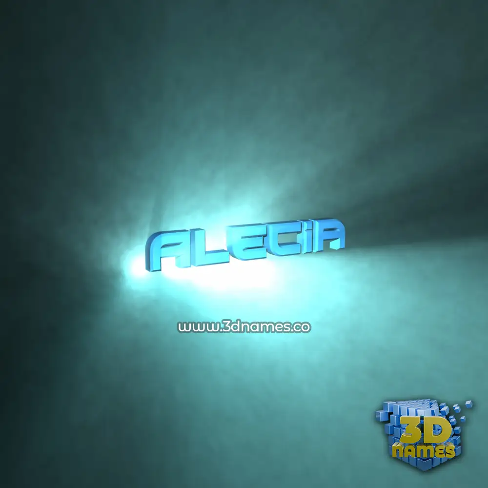 alecia in Light Shine style - 3D name wallpaper