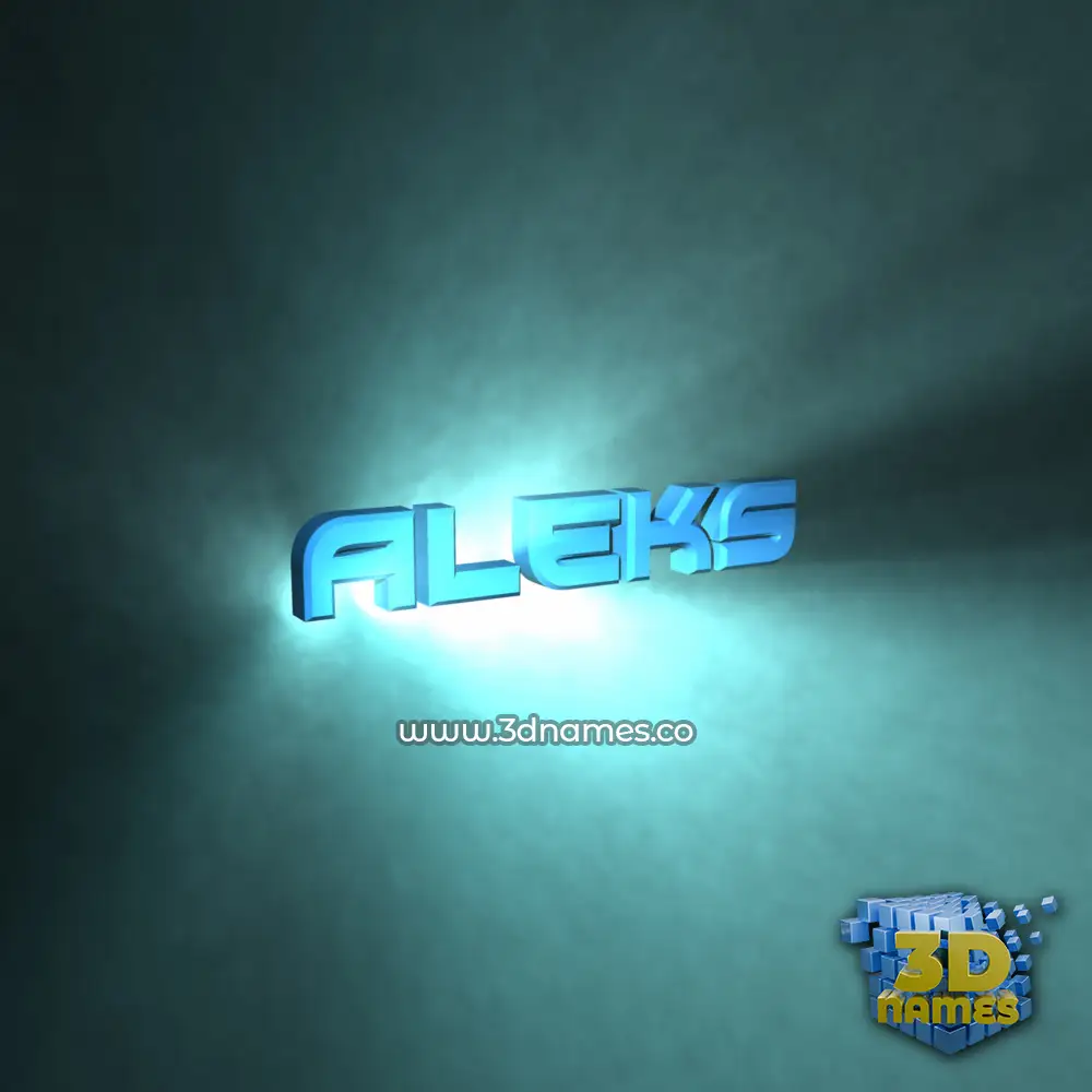 aleks in Light Shine style - 3D name wallpaper