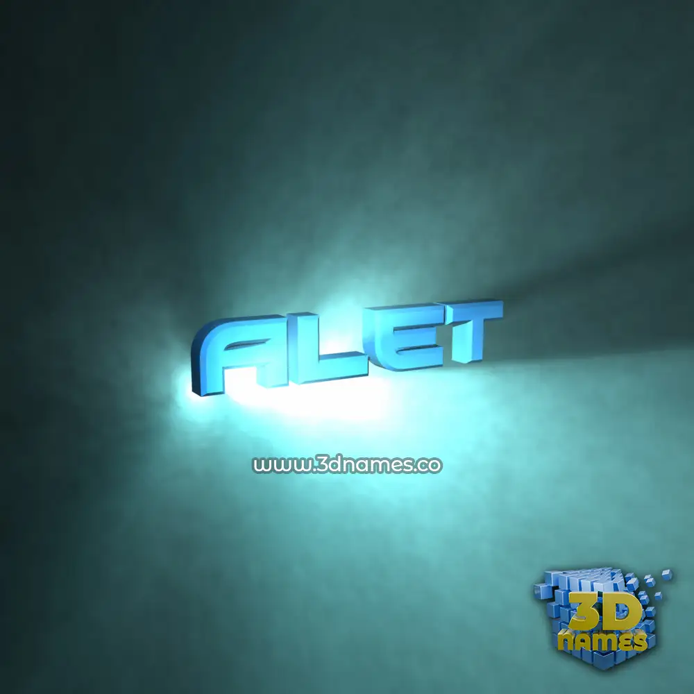 alet in Light Shine style - 3D name wallpaper