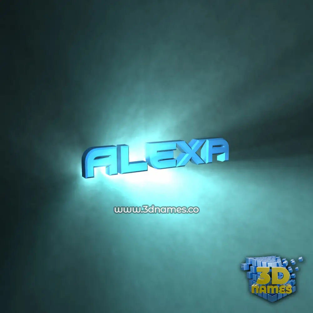 alexa in Light Shine style - 3D name wallpaper