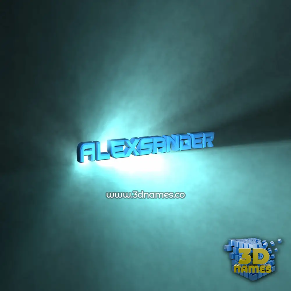 alexsander in Light Shine style - 3D name wallpaper