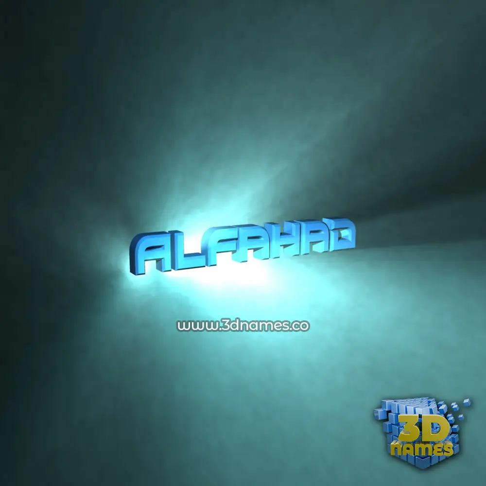 alfahad in Light Shine style - 3D name wallpaper