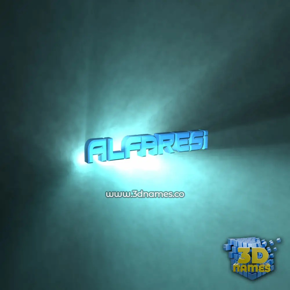alfaresi in Light Shine style - 3D name wallpaper