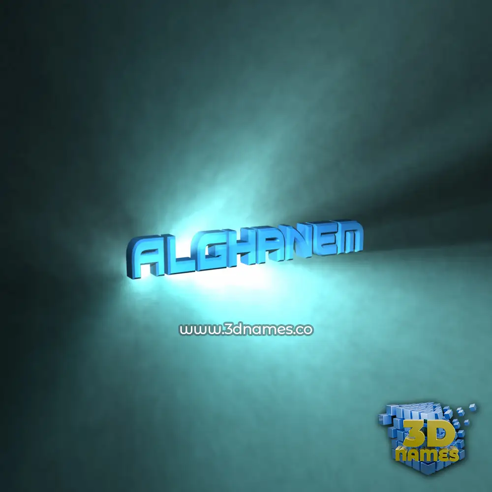 alghanem in Light Shine style - 3D name wallpaper