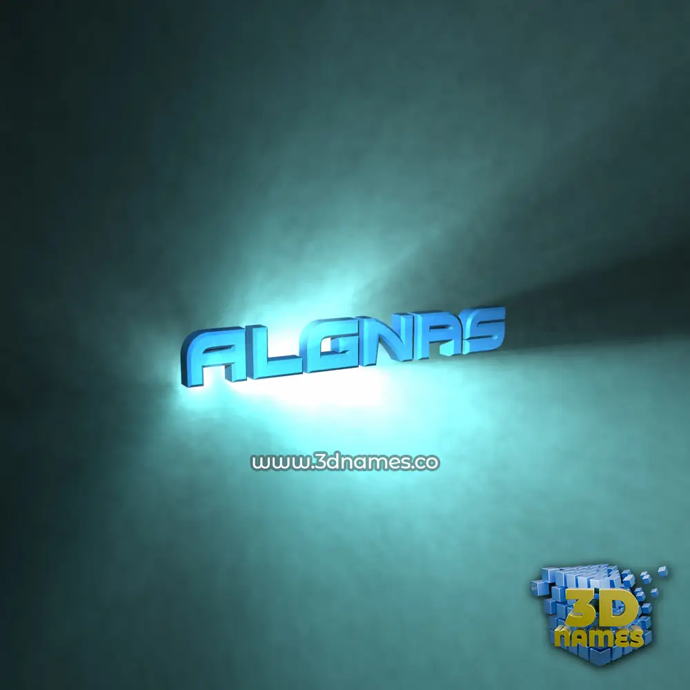 algnas in Light Shine style - 3D name wallpaper