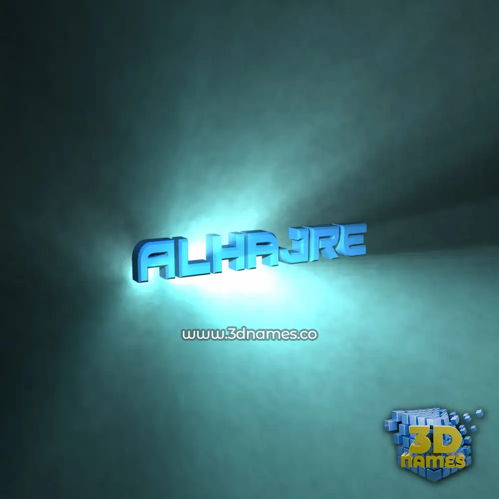 alhajre in Light Shine style - 3D name wallpaper