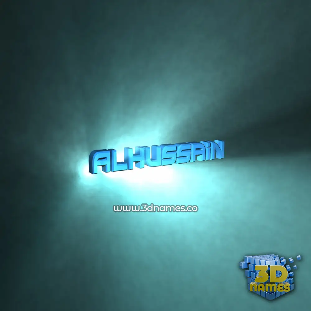 alhussain in Light Shine style - 3D name wallpaper