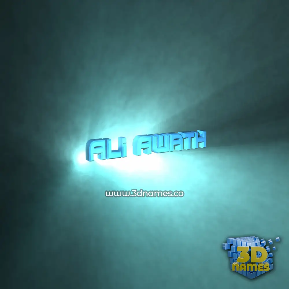 ali awath in Light Shine style - 3D name wallpaper