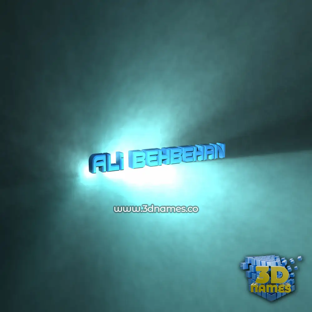 ali behbehan in Light Shine style - 3D name wallpaper
