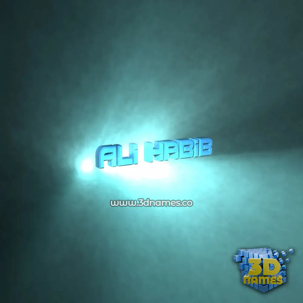 ali habib in Light Shine style - 3D name wallpaper