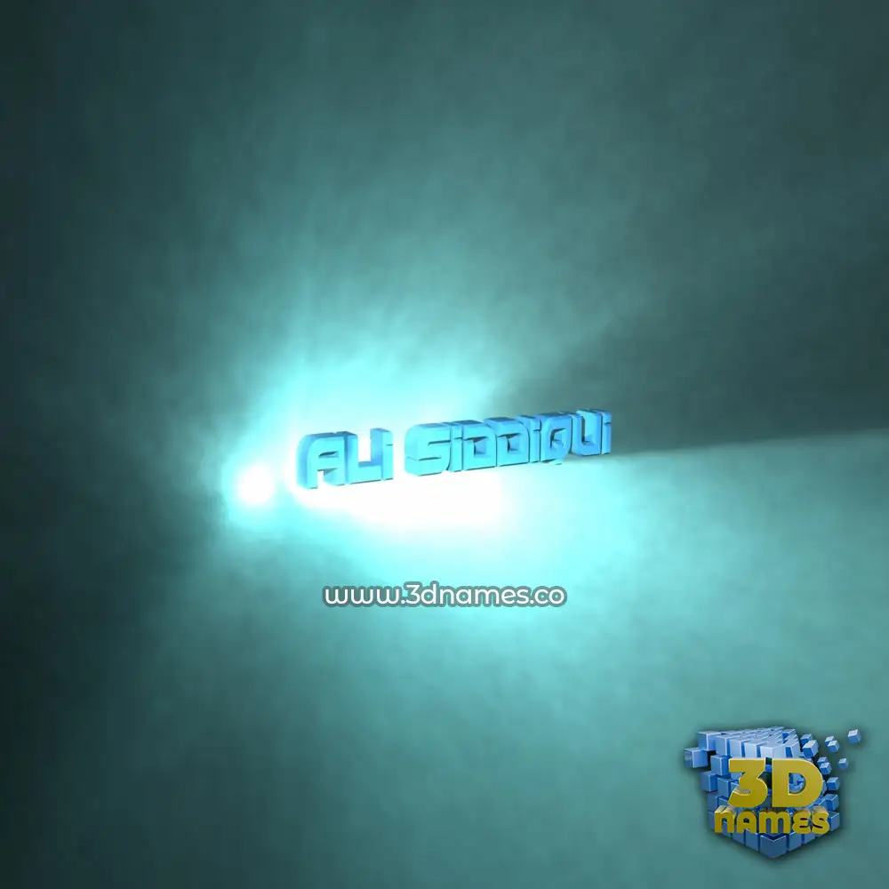 ali siddiqui in Light Shine style - 3D name wallpaper