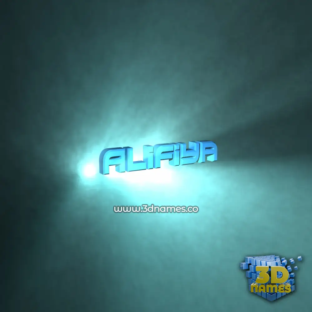 alifiya in Light Shine style - 3D name wallpaper