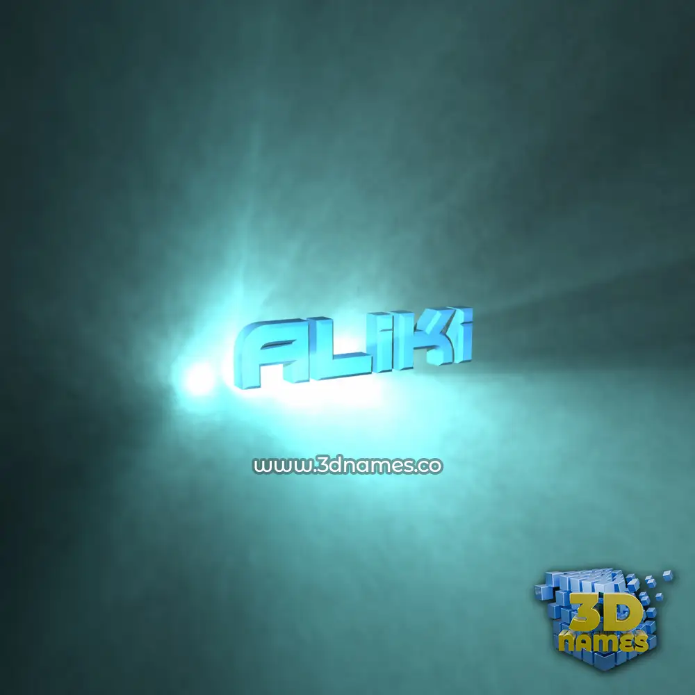 aliki in Light Shine style - 3D name wallpaper
