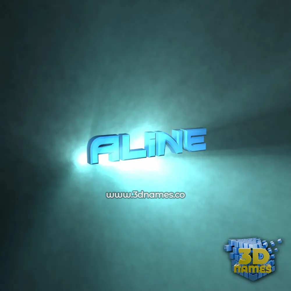 aline in Light Shine style - 3D name wallpaper