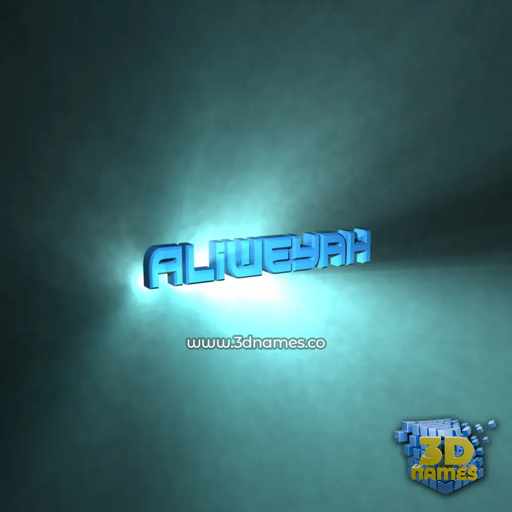 aliweyah in Light Shine style - 3D name wallpaper