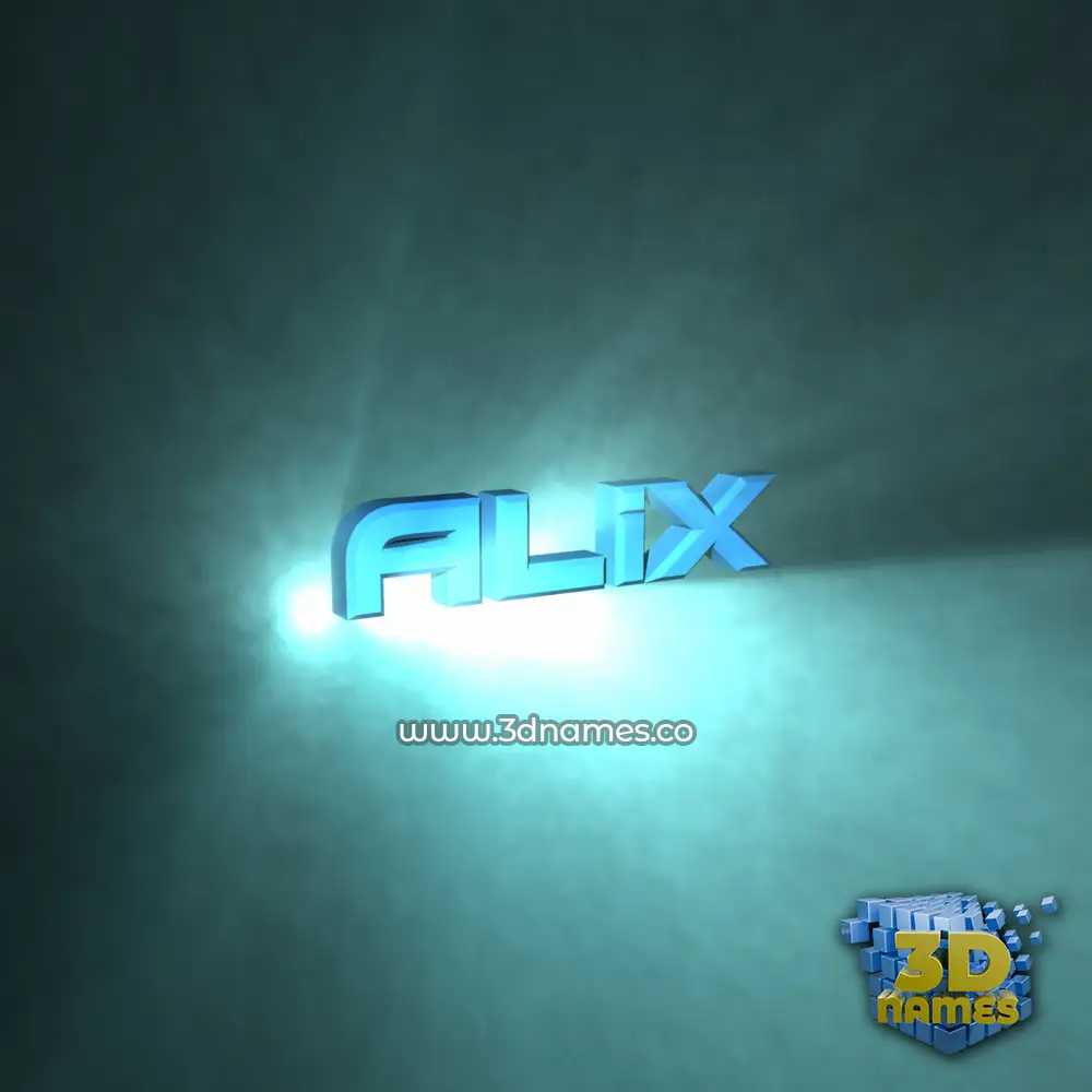 alix in Light Shine style - 3D name wallpaper