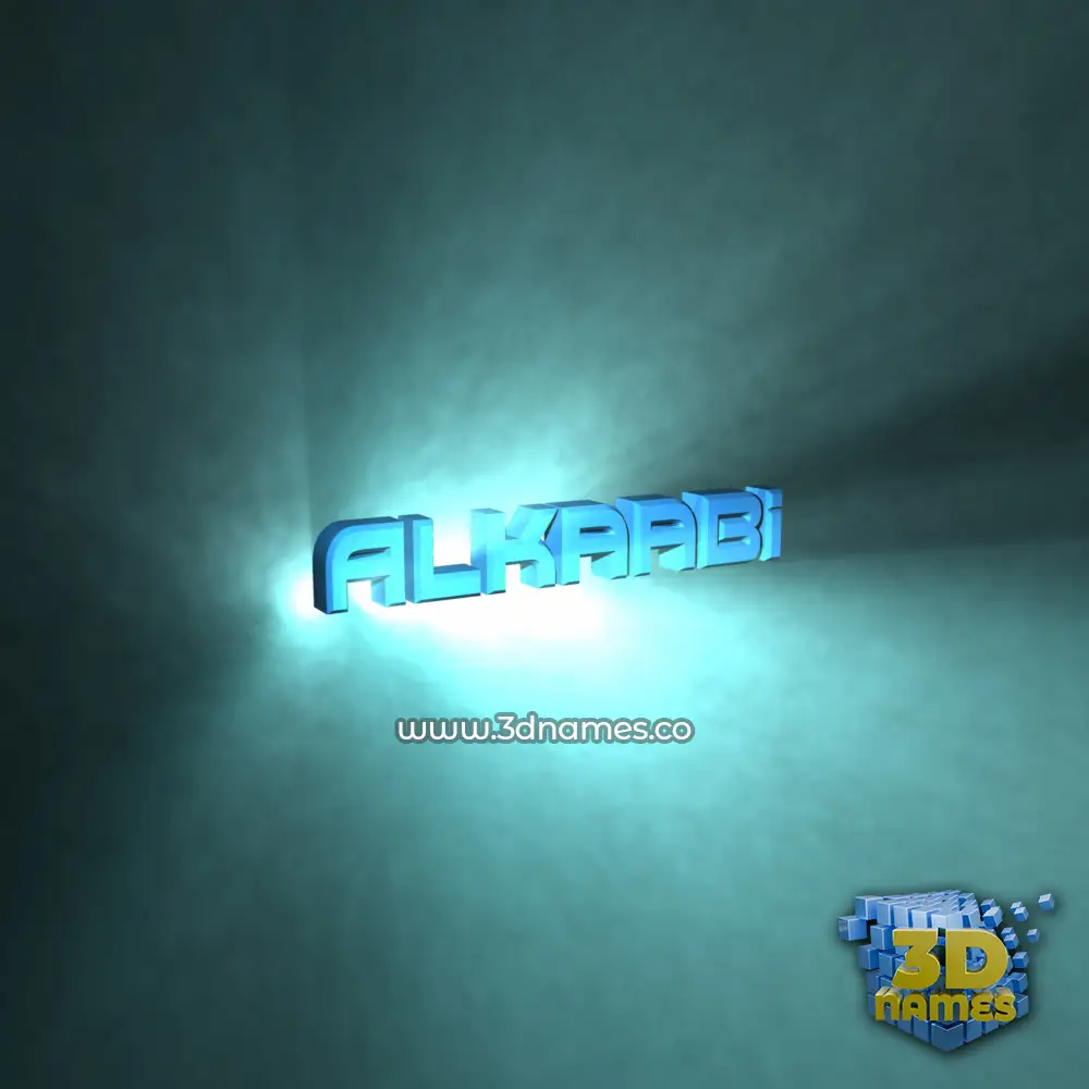 alkaabi in Light Shine style - 3D name wallpaper