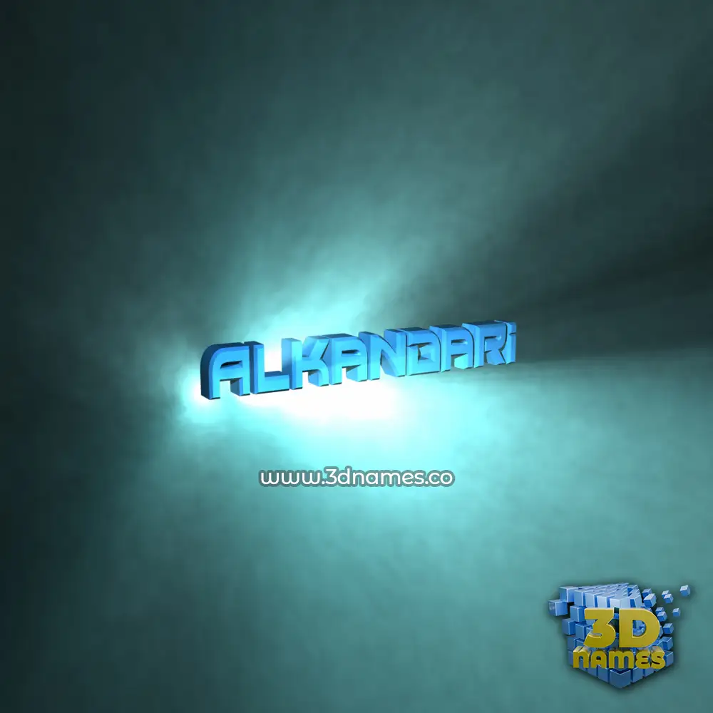 alkandari in Light Shine style - 3D name wallpaper