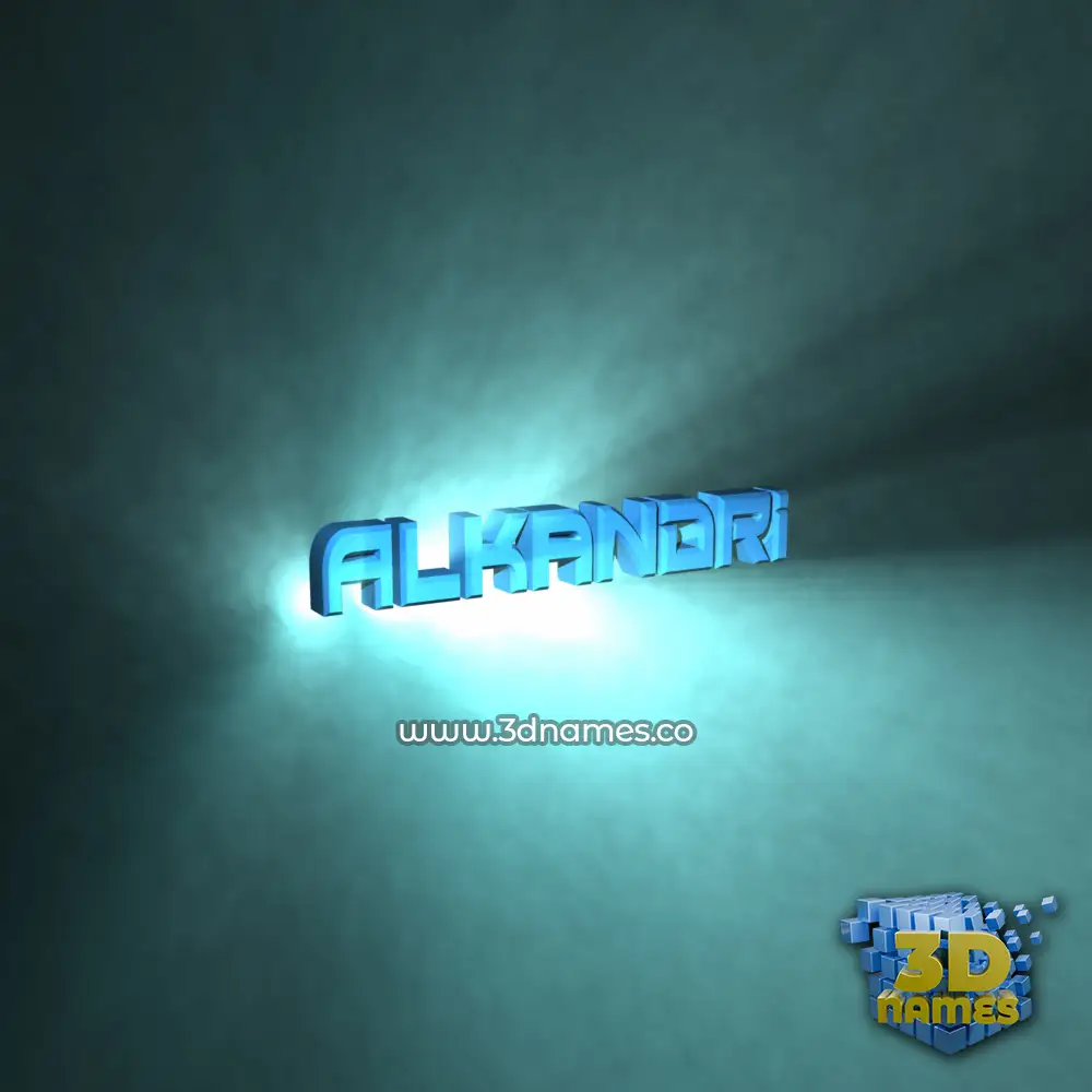 alkandri in Light Shine style - 3D name wallpaper