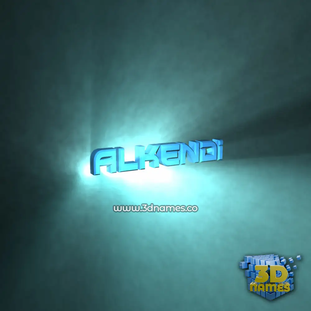 alkendi in Light Shine style - 3D name wallpaper