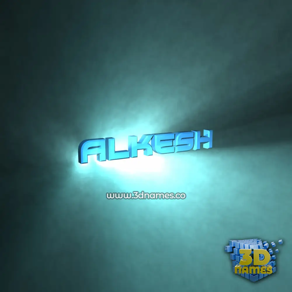 alkesh in Light Shine style - 3D name wallpaper
