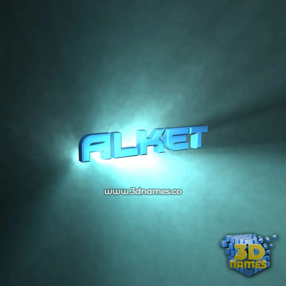 alket in Light Shine style - 3D name wallpaper