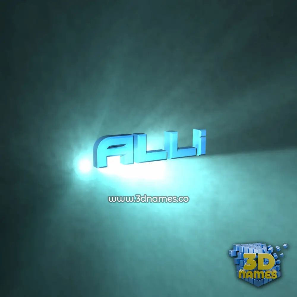 alli in Light Shine style - 3D name wallpaper