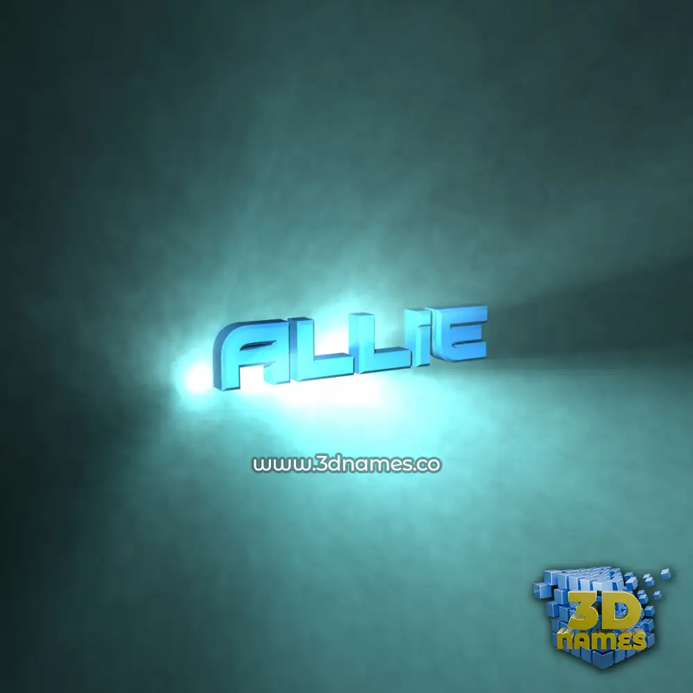 allie in Light Shine style - 3D name wallpaper