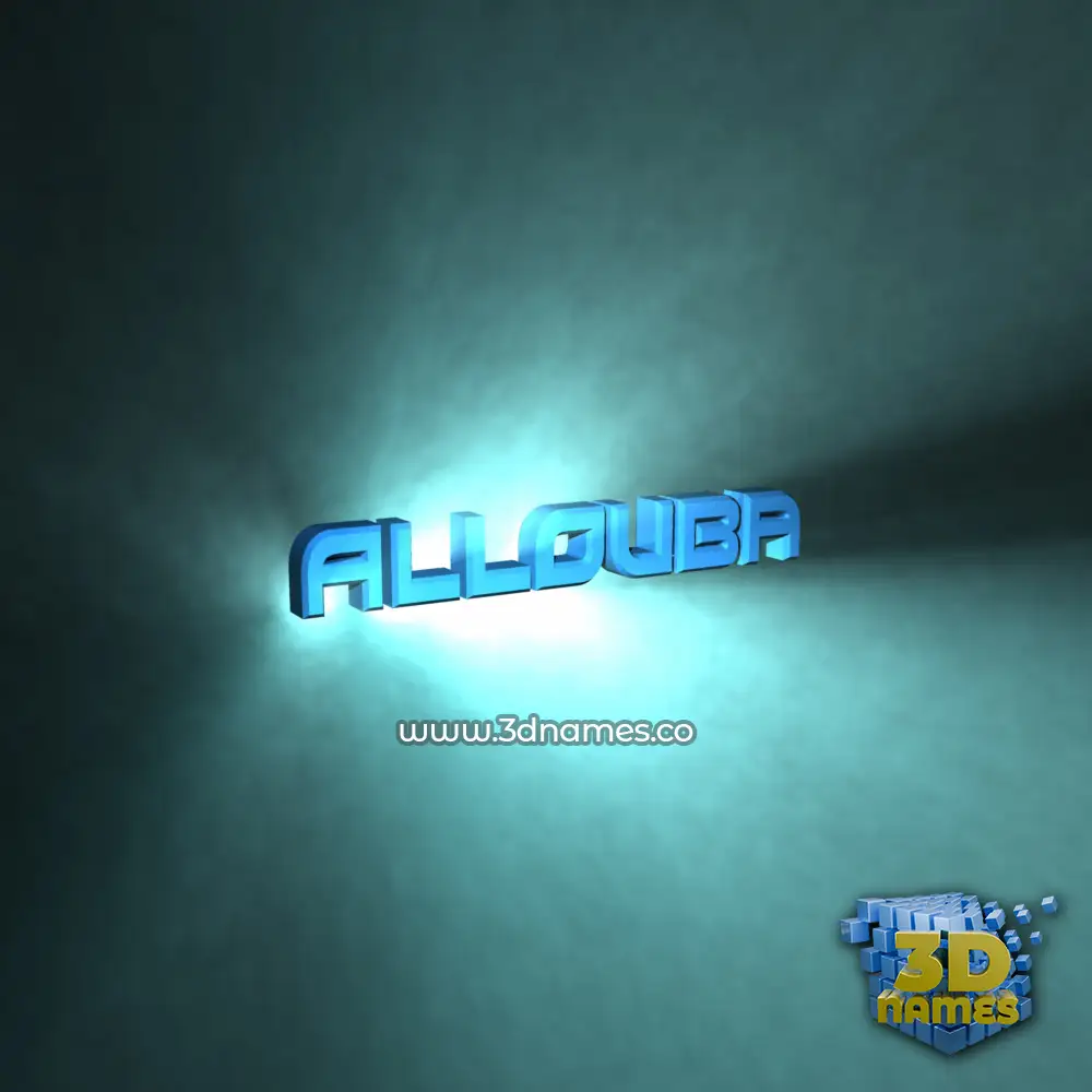 allouba in Light Shine style - 3D name wallpaper