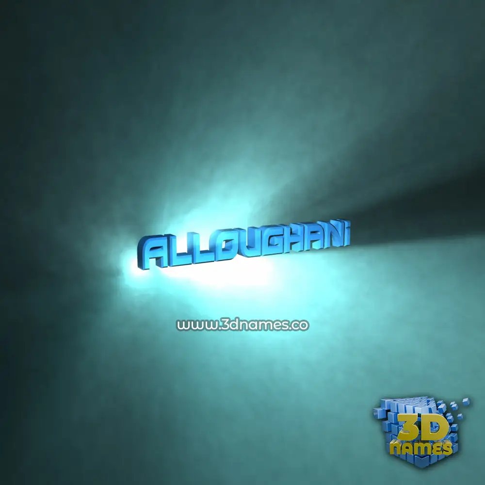 alloughani in Light Shine style - 3D name wallpaper