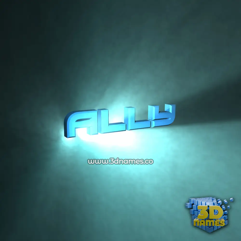 ally in Light Shine style - 3D name wallpaper