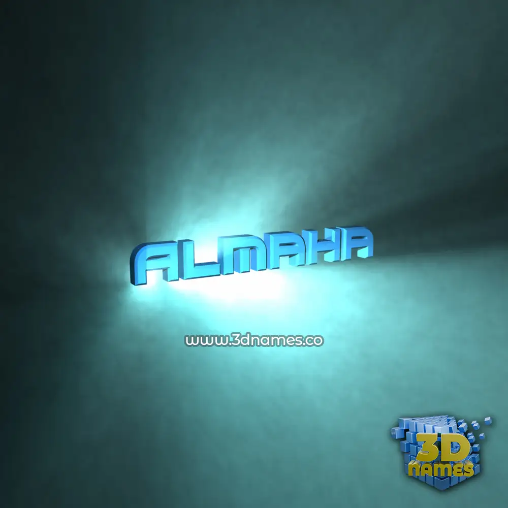 almaha in Light Shine style - 3D name wallpaper