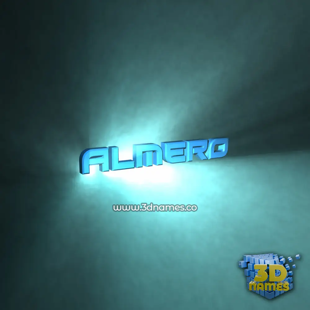 almero in Light Shine style - 3D name wallpaper