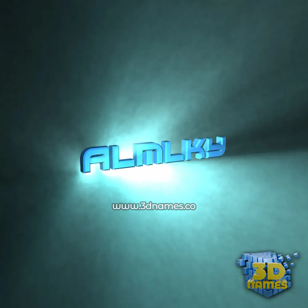 almlky in Light Shine style - 3D name wallpaper