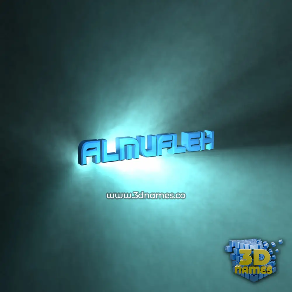 almufleh in Light Shine style - 3D name wallpaper