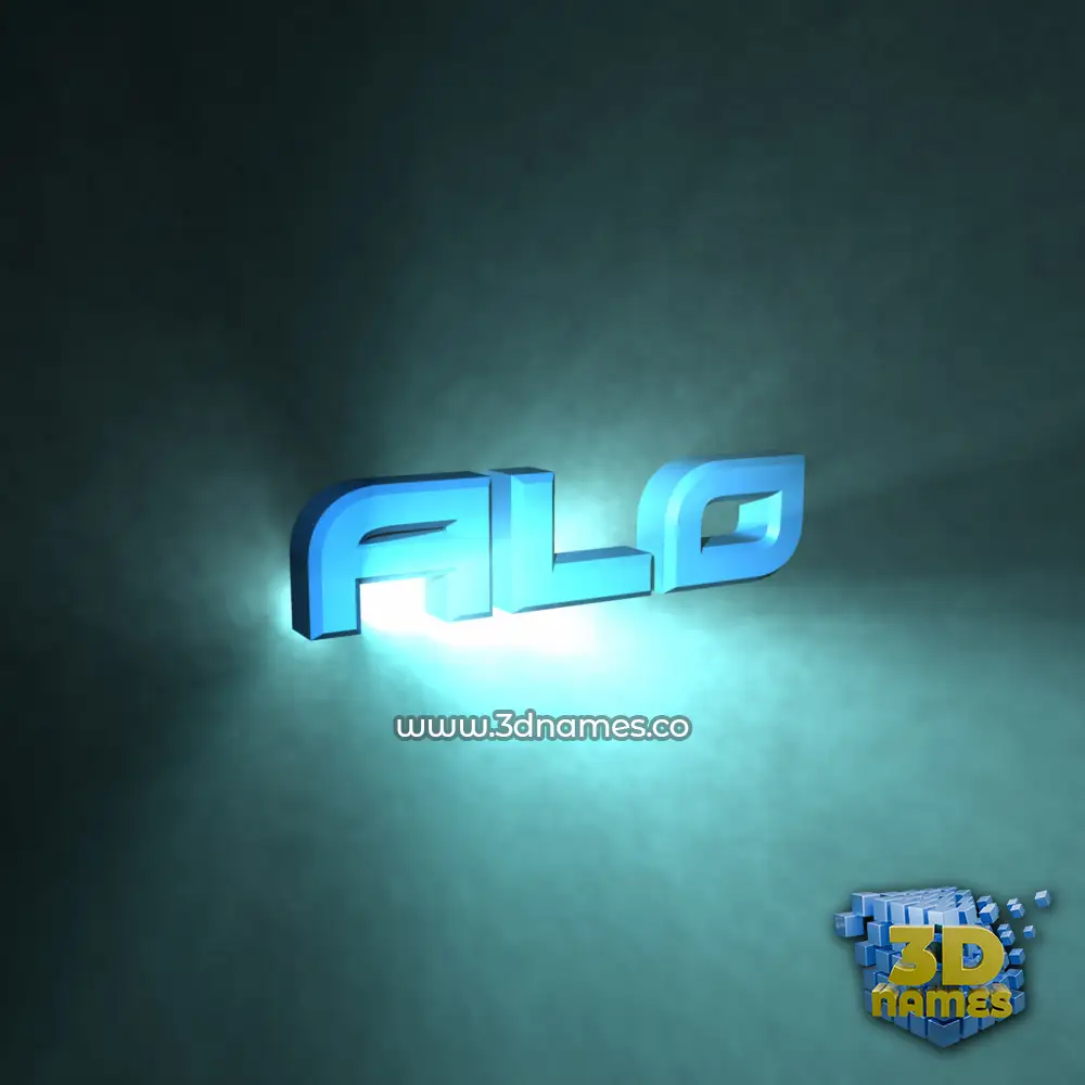 alo in Light Shine style - 3D name wallpaper
