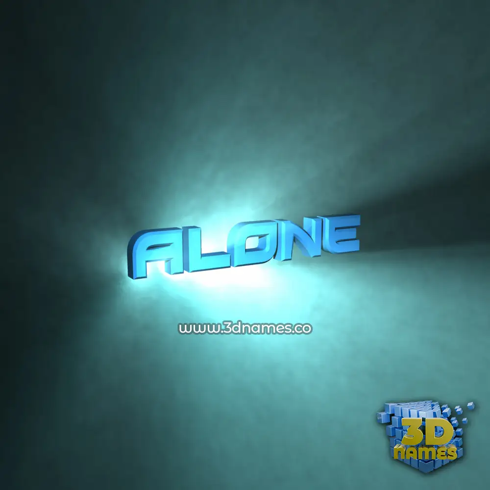 alone in Light Shine style - 3D name wallpaper