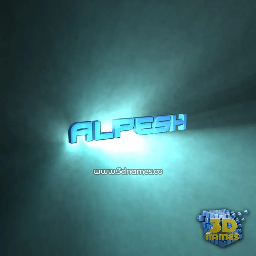 alpesh in Light Shine style - 3D name wallpaper