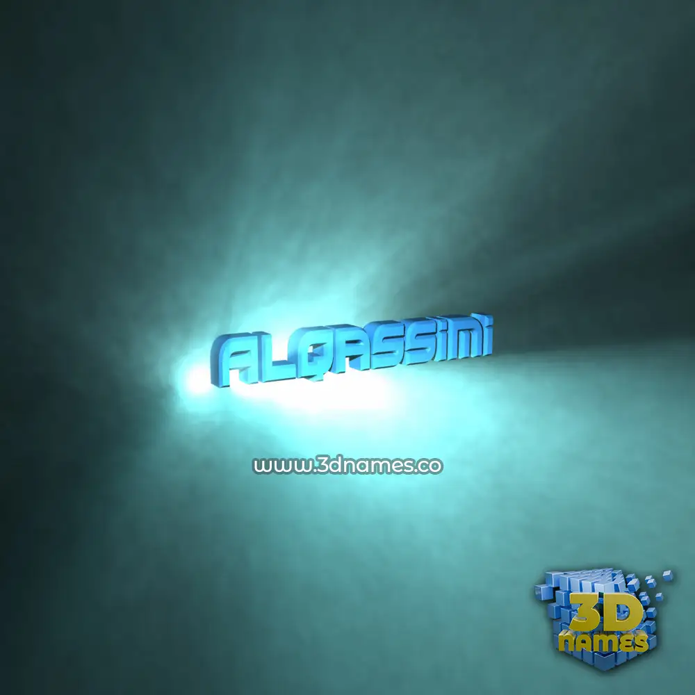alqassimi in Light Shine style - 3D name wallpaper