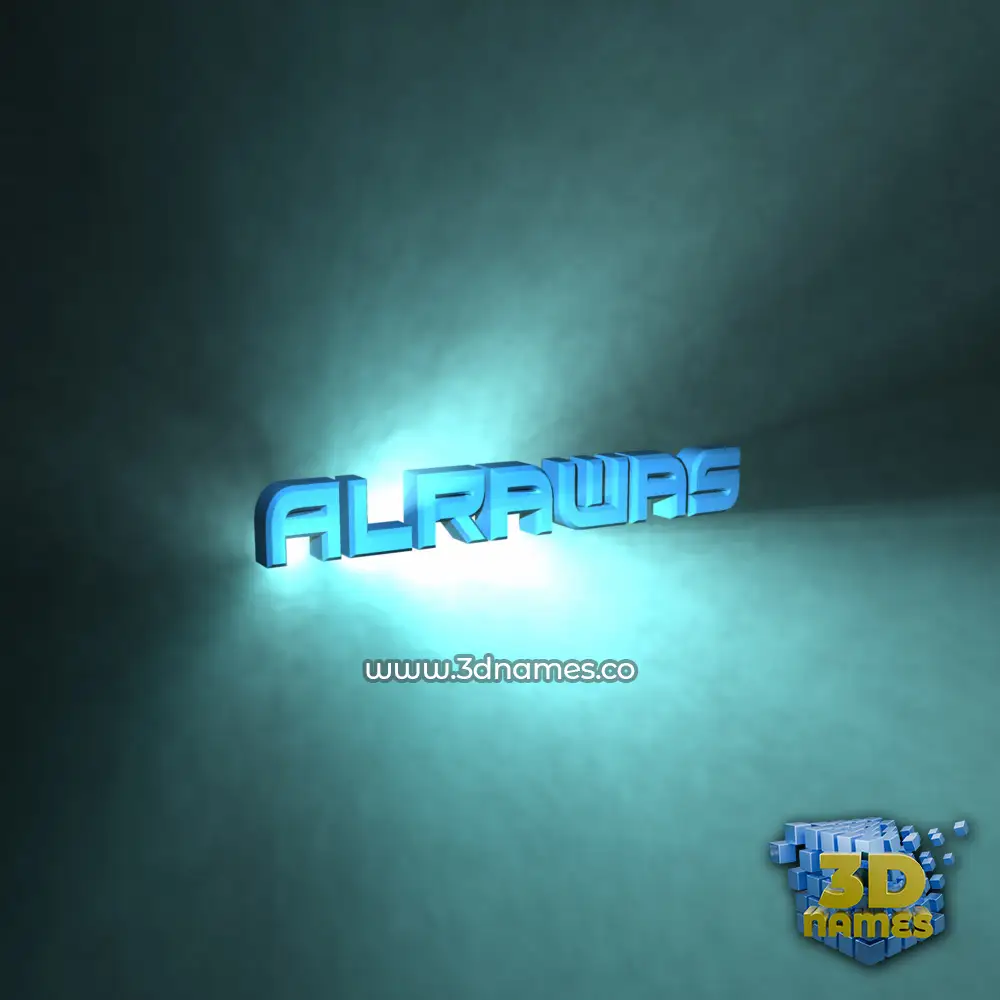 alrawas in Light Shine style - 3D name wallpaper